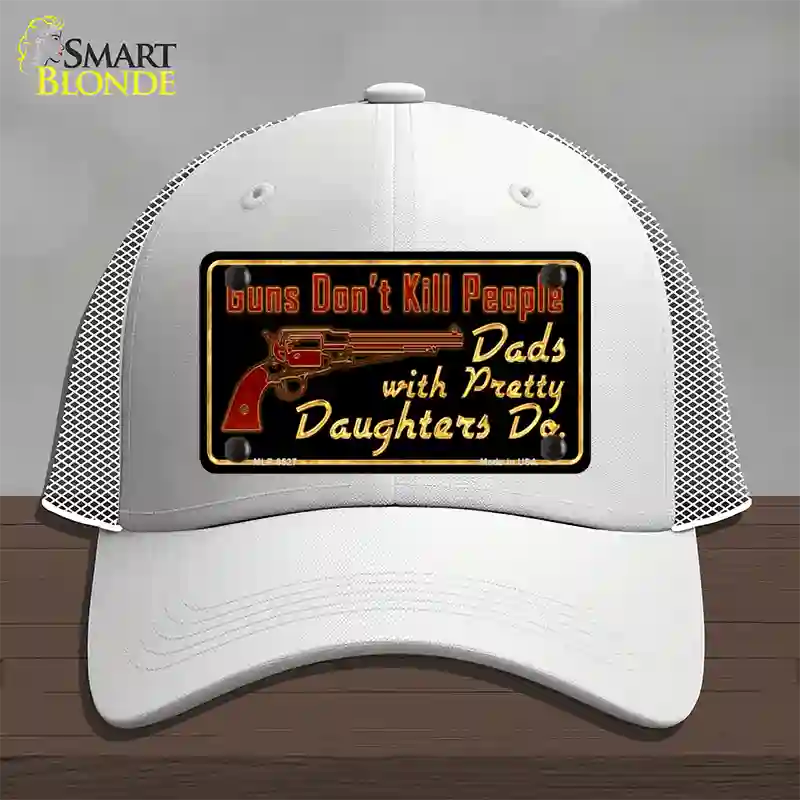 Guns Dont Kill People Novelty License Plate Hat Mesh / White