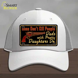 Guns Dont Kill People Novelty License Plate Hat Mesh / White