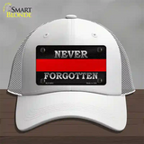 Never Forgotten Thin Red Line Novelty License Plate Hat Mesh / White