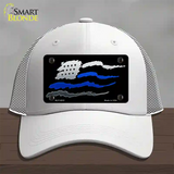 Thin Blue Line Flag Novelty License Plate Hat Mesh / White