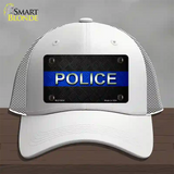 Police Thin Blue Line Novelty License Plate Hat Mesh / White