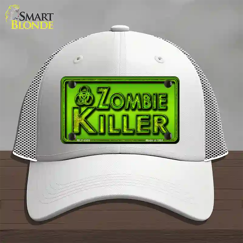 Zombie Killer Novelty License Plate Hat Mesh / White