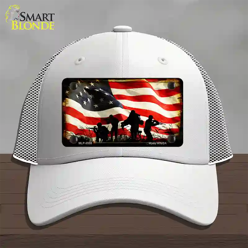 American Freedom Fighters Novelty License Plate Hat Mesh / White