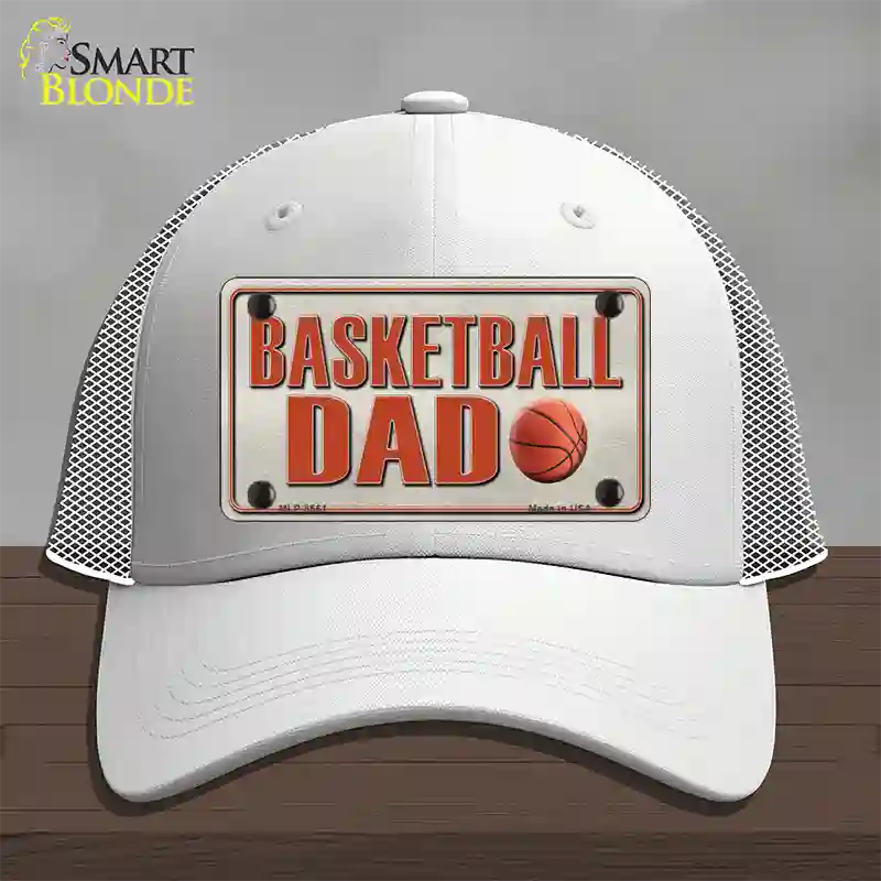 Basketball Dad Novelty License Plate Hat Mesh / White