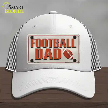 Football Dad Novelty License Plate Hat Mesh / White