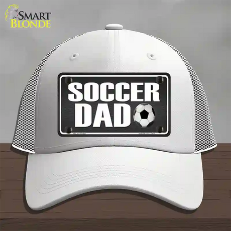 Soccer Dad Novelty License Plate Hat Mesh / White