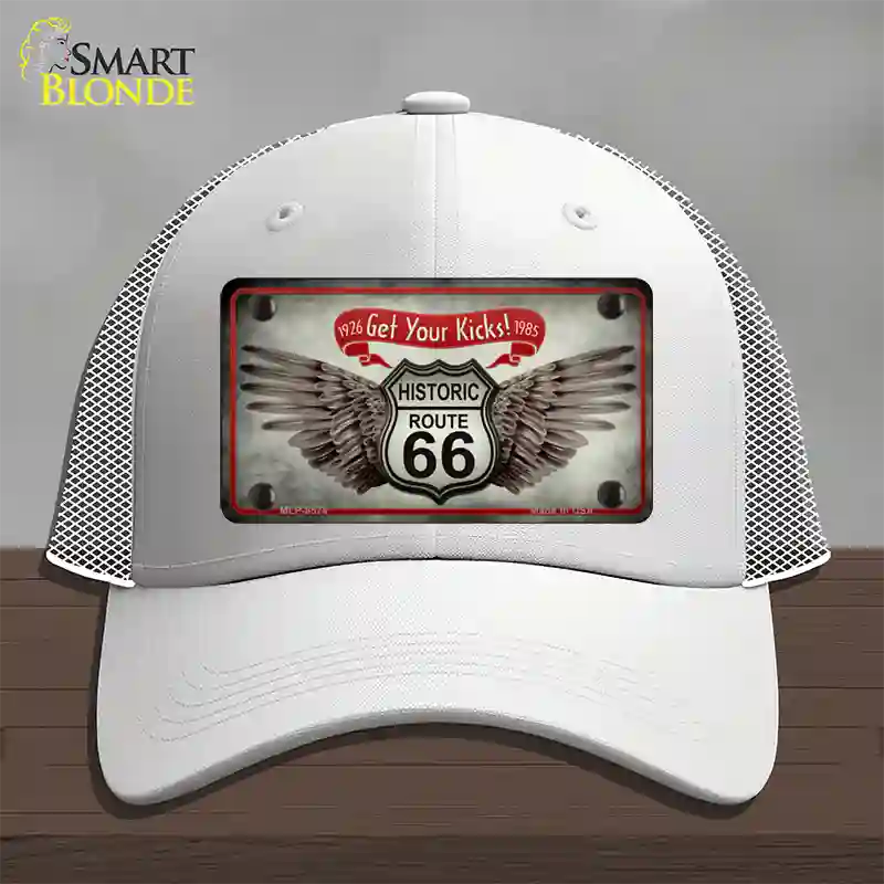 Get Your Kicks Novelty License Plate Hat Mesh / White