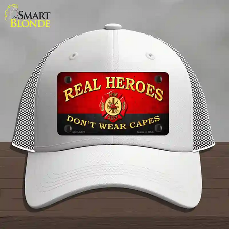 Real Heroes Red Novelty License Plate Hat Mesh / White