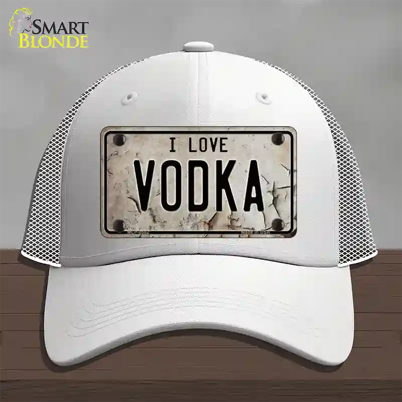 I Love Vodka Novelty License Plate Hat Mesh / White