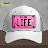 I Love Life Novelty License Plate Hat Mesh / White