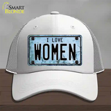 I Love Women Novelty License Plate Hat Mesh / White