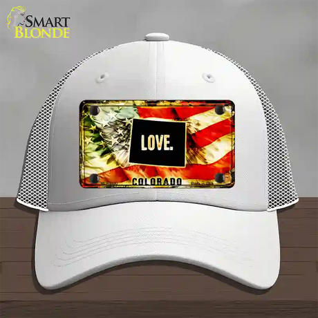 Colorado Love Novelty License Plate Hat Mesh / White