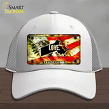 Massachusetts Love Novelty License Plate Hat Mesh / White