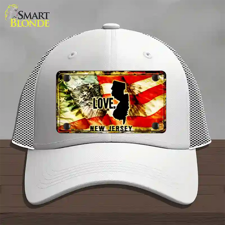 New Jersey Love Novelty License Plate Hat Mesh / White