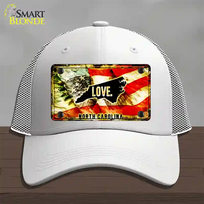 North Carolina Love Novelty License Plate Hat Mesh / White