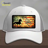 I Love My Horse Novelty License Plate Hat Mesh / White