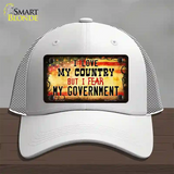 I Love My Country Novelty License Plate Hat Mesh / White