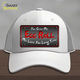 Egg Roll Novelty License Plate Hat Mesh / White