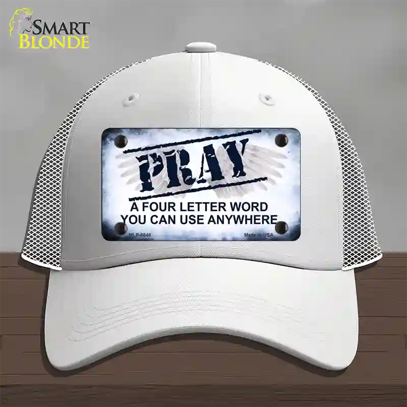 Pray Novelty License Plate Hat Mesh / White