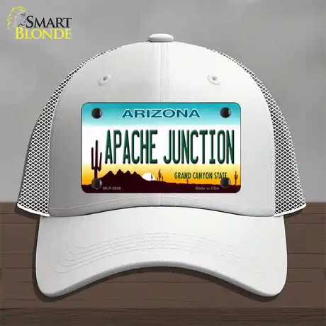 Apache Junction Arizona Novelty License Plate Hat Mesh / White