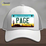 Page Arizona Novelty License Plate Hat Mesh / White