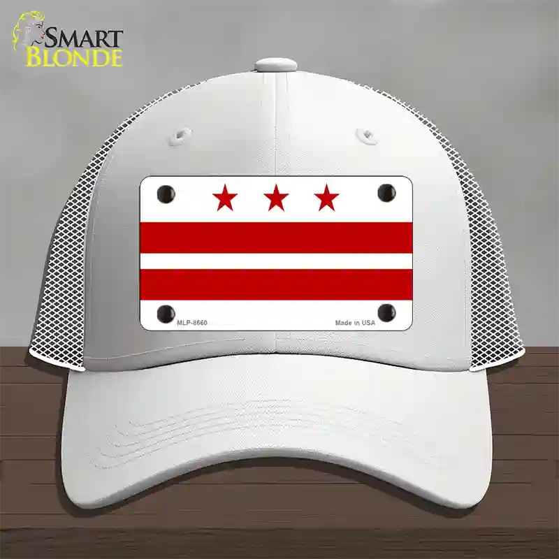 Washington DC Flag Novelty License Plate Hat Mesh / White