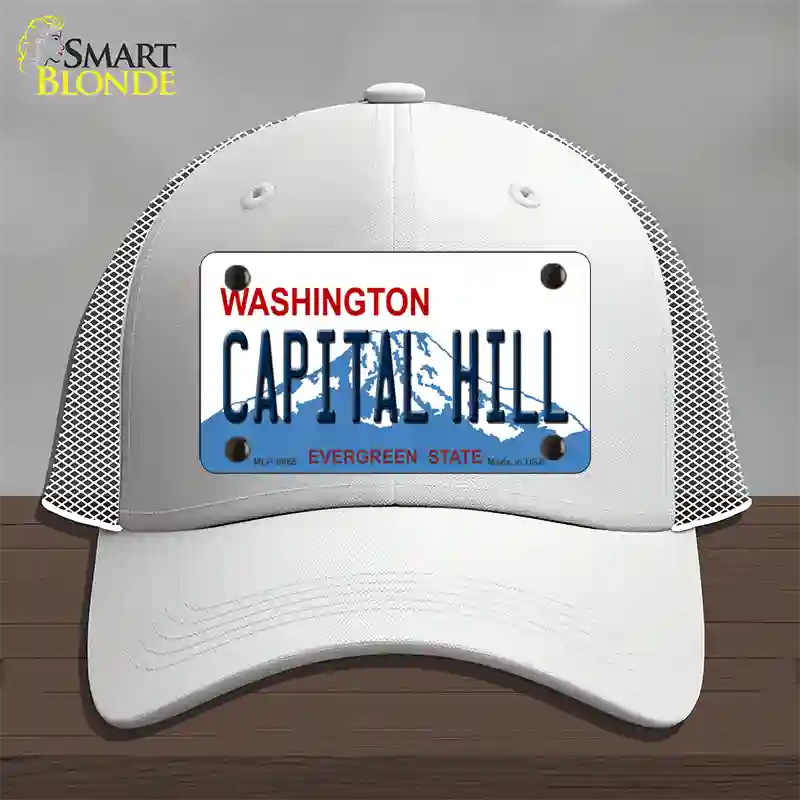 Capital Hill Washington Novelty License Plate Hat Mesh / White