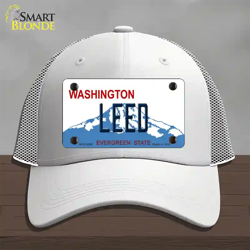 Leed Washington Novelty License Plate Hat Mesh / White