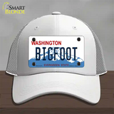 Bigfoot Washington Novelty License Plate Hat Mesh / White