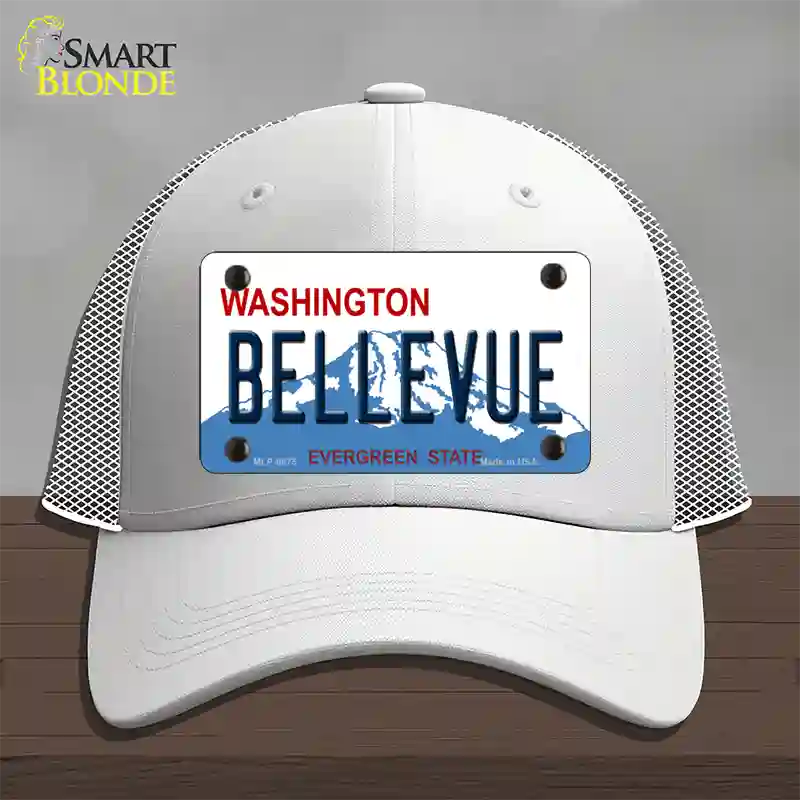 Bellevue Washington Novelty License Plate Hat Mesh / White