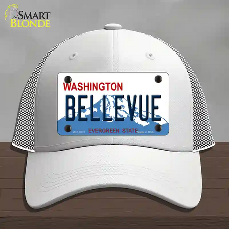 Bellevue Washington Novelty License Plate Hat Mesh / White