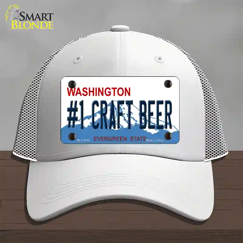 No 1 Craft Beer Washington Novelty License Plate Hat Mesh / White