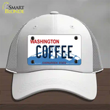 Coffee Washington Novelty License Plate Hat Mesh / White