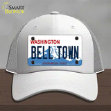 Bell Town Washington Novelty License Plate Hat Mesh / White