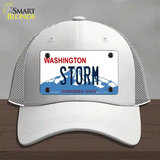 Storm Washington Novelty License Plate Hat Mesh / White