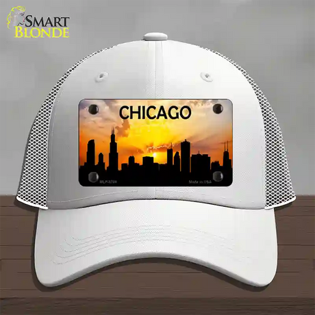 Chicago Silhouette Novelty License Plate Hat Mesh / White