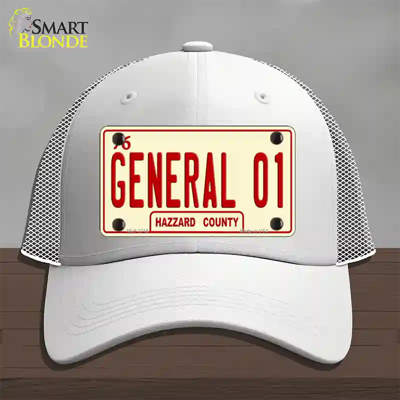 General 01 Novelty License Plate Hat Mesh / White