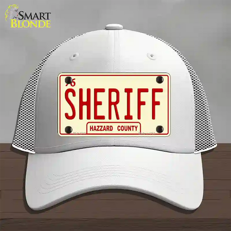 Sheriff Novelty License Plate Hat Mesh / White