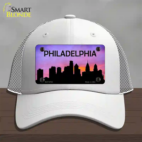 Philadelphia Silhouette Novelty License Plate Hat Mesh / White