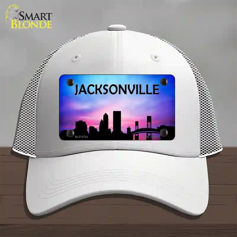 Jacksonville Silhouette Novelty License Plate Hat Mesh / White