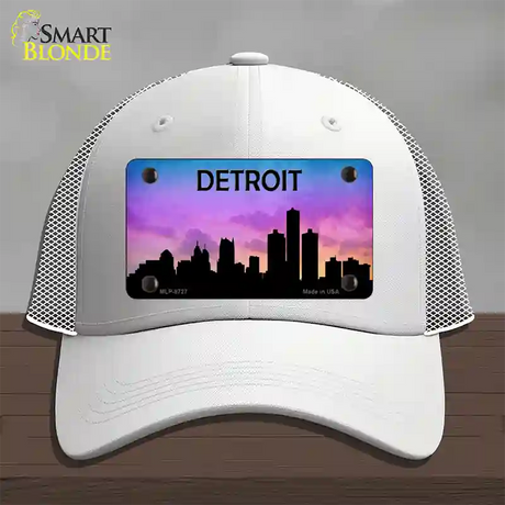 Detroit Silhouette Novelty License Plate Hat Mesh / White