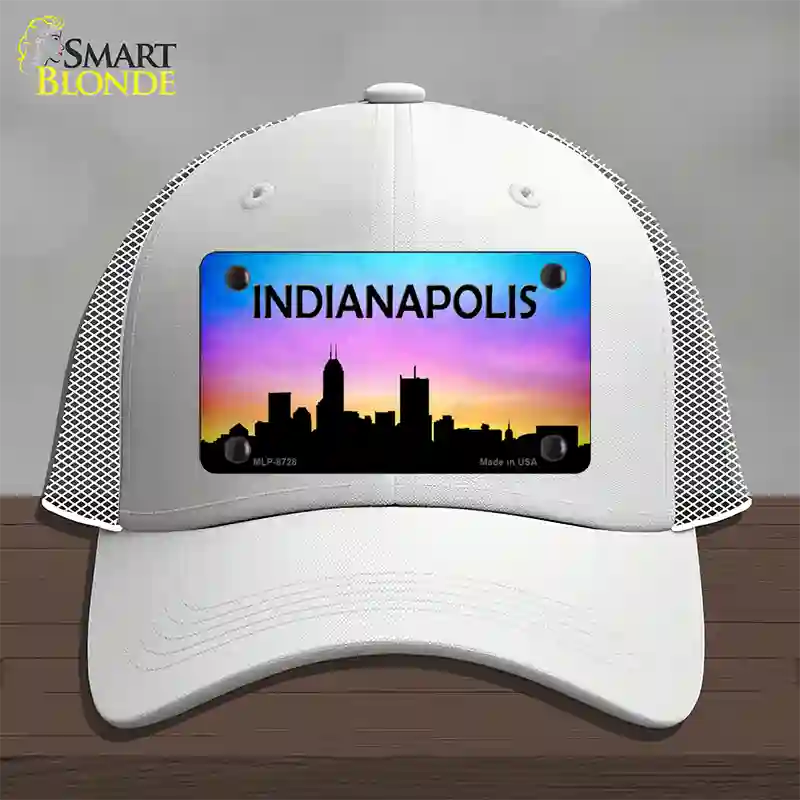 Indianapolis Silhouette Novelty License Plate Hat Mesh / White