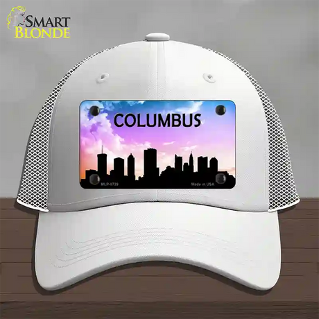 Columbus Silhouette Novelty License Plate Hat Mesh / White