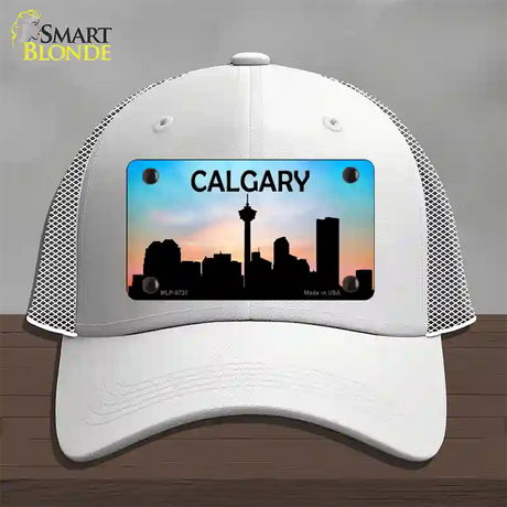 Calgary Silhouette Novelty License Plate Hat Mesh / White