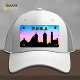 Puebla Silhouette Novelty License Plate Hat Mesh / White