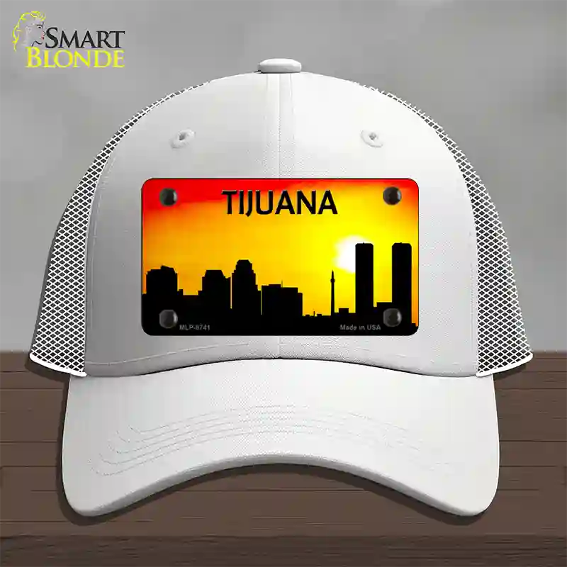 Tijuana Silhouette Novelty License Plate Hat Mesh / White