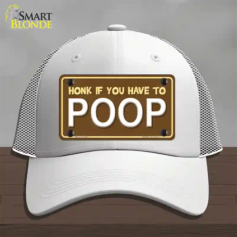 Honk If You Have To Poop Novelty License Plate Hat Mesh / White