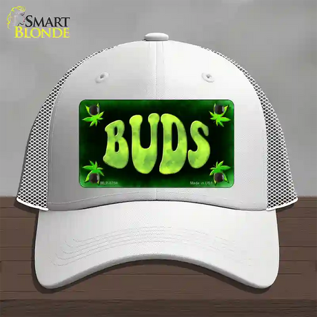 Buds Novelty License Plate Hat Mesh / White