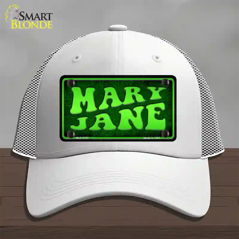 Mary Jane Novelty License Plate Hat Mesh / White