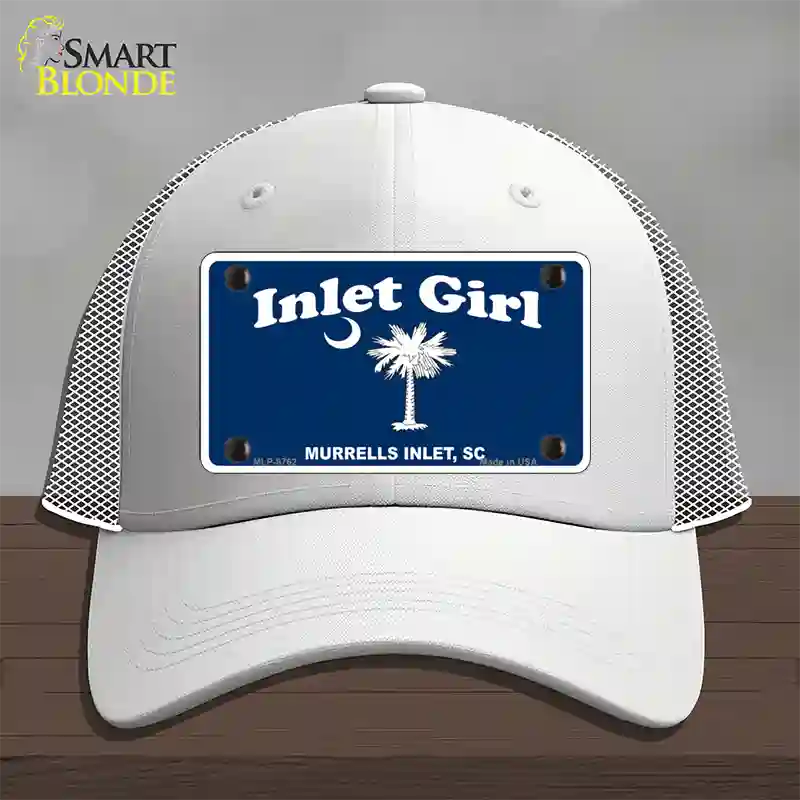 Inlet Girl Novelty License Plate Hat Mesh / White